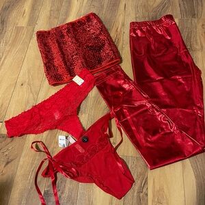 BNWT Flirtitude Red Sequin and Lace Panty Set